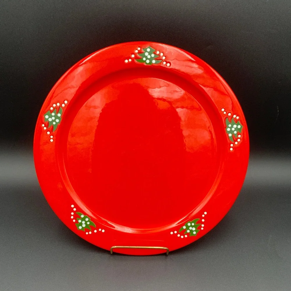 Waechtersbach Christmas Tree Red Service Plate Platter Charger 12 in W Germany